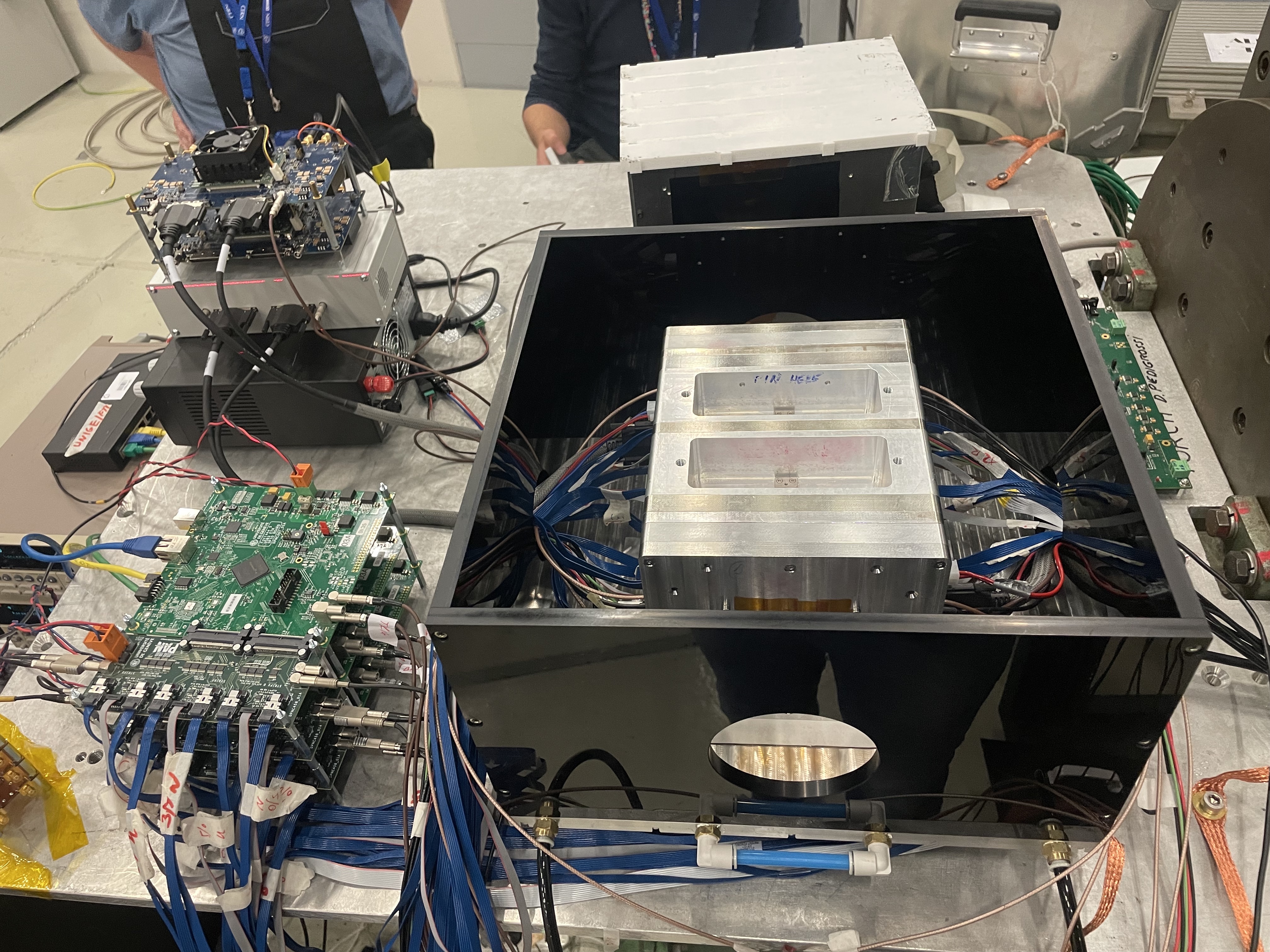 Mini.PAN full detector (TOF, Pixels, Magnet and Strips X and Y) at CERN TestBeam in November 2022